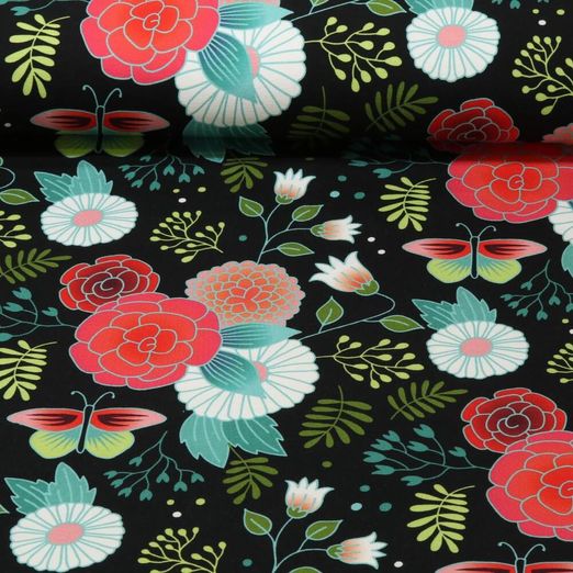Sweat gemustert - Hamburger Liebe Garden Delight Schwarz