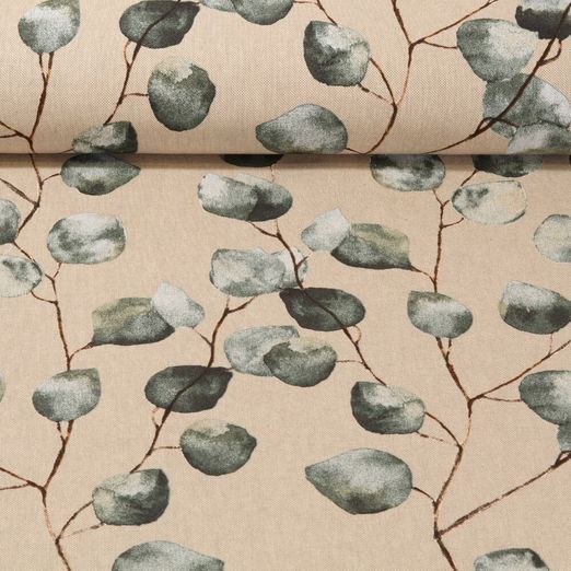 Canvas Leinenlook - Eukalyptus Beige