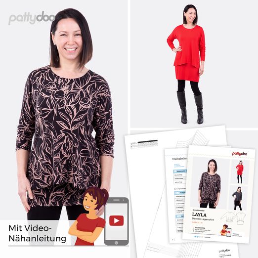 Lagenshirt - Layla - Papier-Schnittmuster