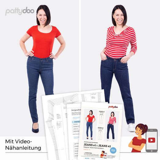 Kombipaket - Jeans #1 & #2 - Papier-Schnittmuster