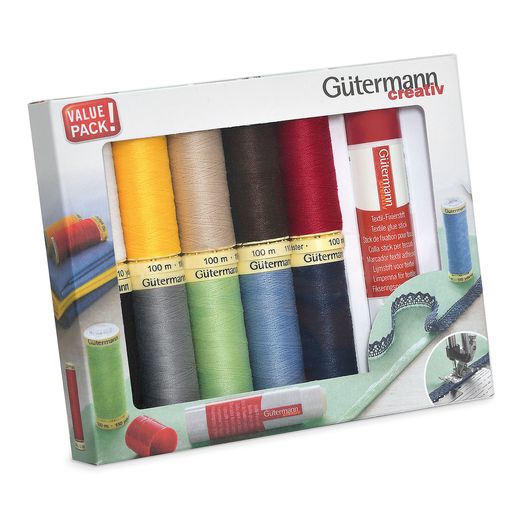 Jeu de fils à coudre Gütermann avec crayon de fixation textile