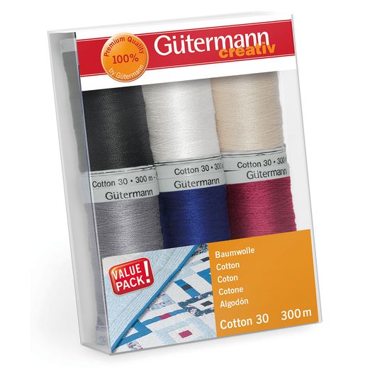 Set de coton Gütermann - neutre 6 x 300m Set de coton Gütermann - neutre 6 x 300m