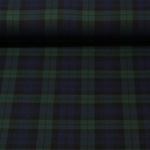 Tissu habillement  - Tartan - vert bleu marine