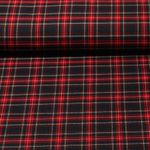 Tissu habillement - Tartan écossais - Bleu marine foncé Rouge