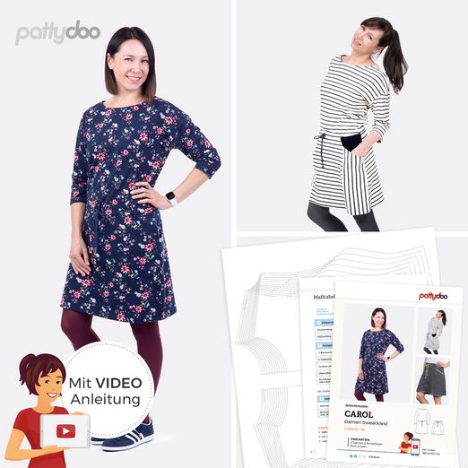 Pattydoo Sweatkleid - Carol - Papier-Schnittmuster (alte Verpackung)
