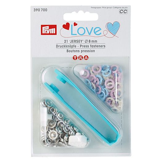 PRYM Boutons pression Jersey 8mm Ø + outil (embouts)