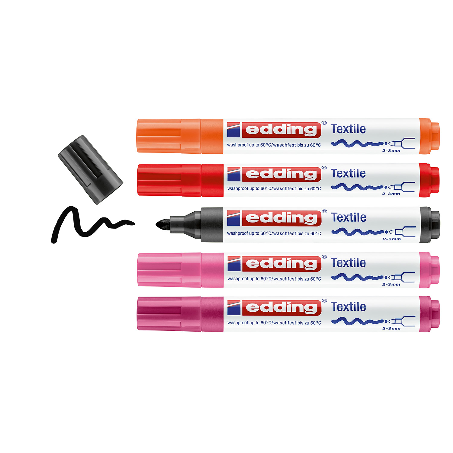 EDDING Marqueur pour textiles 4500 - Couleurs chaudes - Lot de 5-1 EDDING Marqueur pour textiles 4500 - Couleurs chaudes - Lot de 5-1