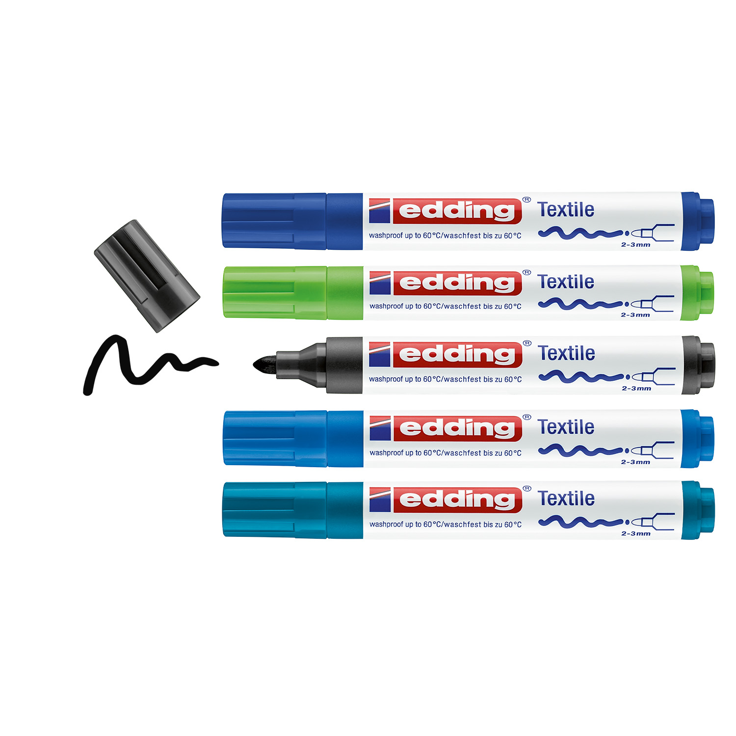 EDDING Marqueur pour textiles 4500 - Couleurs froides - Ensemble de 5-1 EDDING Marqueur pour textiles 4500 - Couleurs froides - Ensemble de 5-1