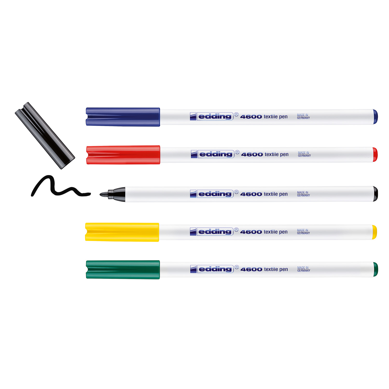 Stylo EDDING Textile 4600 - Couleurs de base - Lot de 5-1 Stylo EDDING Textile 4600 - Couleurs de base - Lot de 5-1