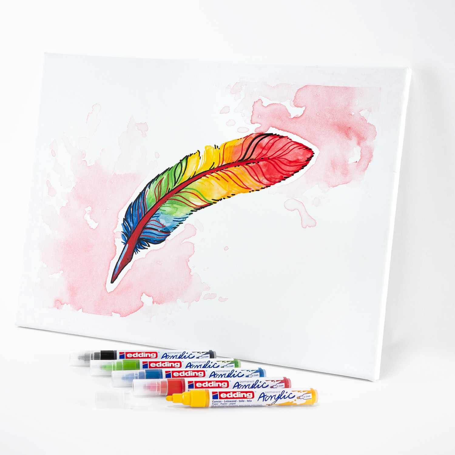 EDDING Acrylmarker medium - Basic - 5er Set -2 EDDING Acrylmarker medium - Basic - 5er Set -2
