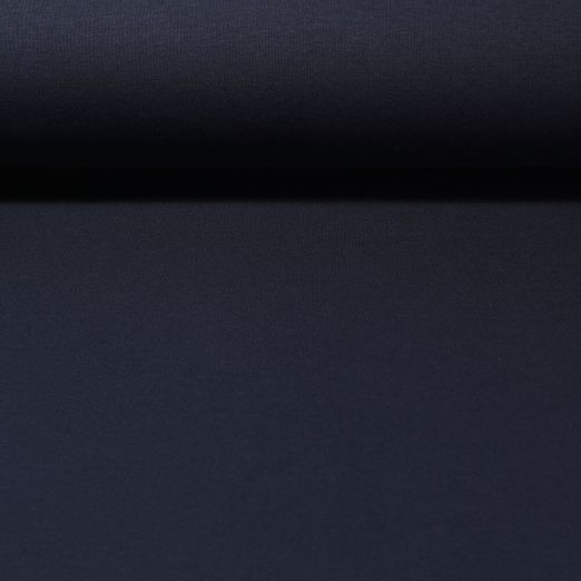 Jersey interlock Gustav - Brossé Bleu marine uni 