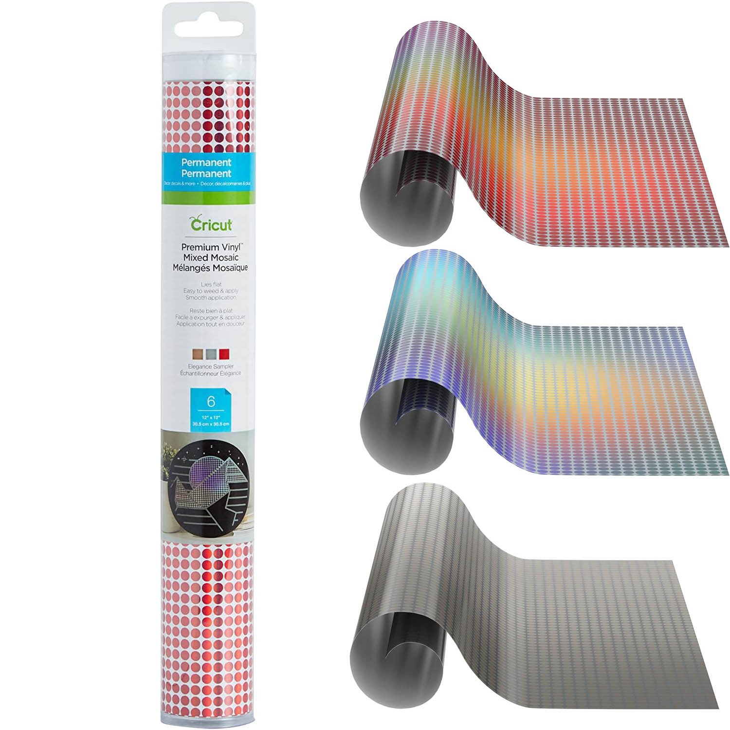 CRICUT Premium Vinyl Mixed Sampler Mosaic - 30,5 x 30,5 cm - 6 feuilles-8 CRICUT Premium Vinyl Mixed Sampler Mosaic - 30,5 x 30,5 cm - 6 feuilles-8