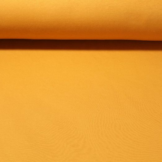 Jersey interlock Gusti - Uni Jaune ocre lisse