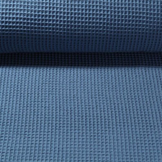 Waffelpique Lotta - Uni Jeansblau