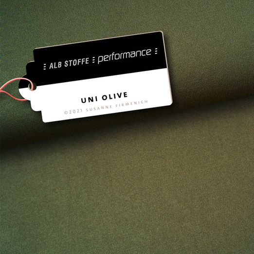 Tissu Albstoffe - Collection Performance - olive uni Tissu Albstoffe - Collection Performance - olive uni