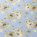 Kunstleder Blumen blau - Meterware
