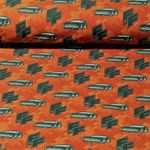 Sommersweat - French Terry Digital Druck Rennauto Fast & Furious Orange