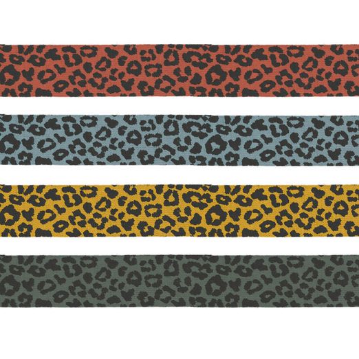 Ruban biais Jersey Léopard 20mm - 3m de long