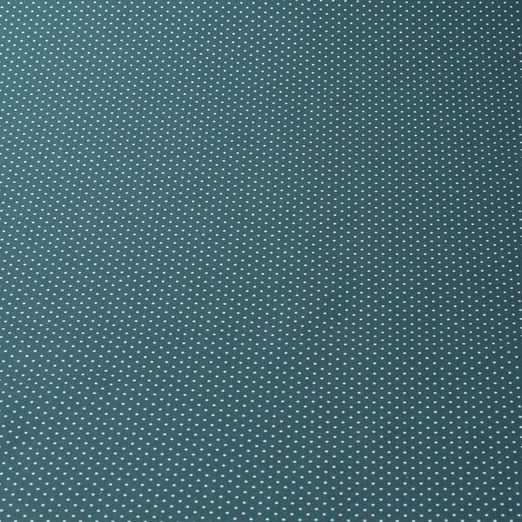 Coton enduit Bo - Petits pois bleu pétrole blanc