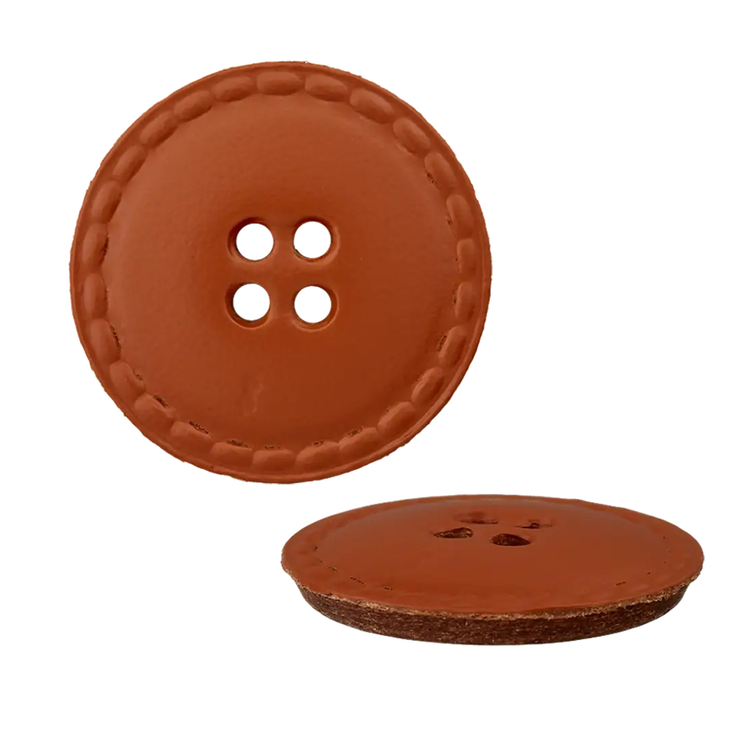 Bouton en cuir 4 trous - 25 mm-0 Bouton en cuir 4 trous - 25 mm-0