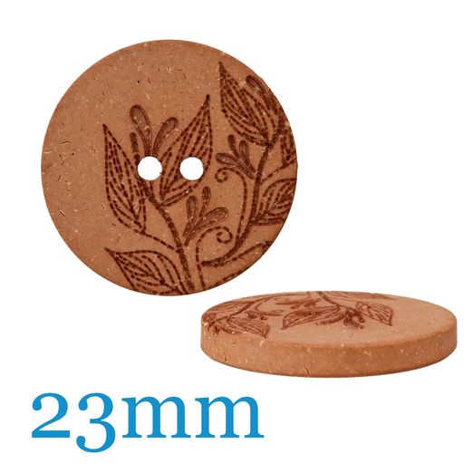 Hanf/Polyesterknopf 2-Loch recycelt - 23mm