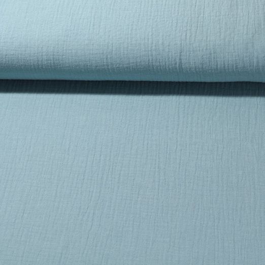 Mousseline bio Marius - Bleu denim clair