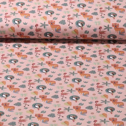 Jersey bio - Animaux de la jungle Rose