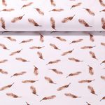 Jersey bio - Aquarelle Plumes blanc brun