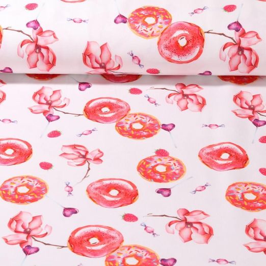 Jersey - Impression numérique Donut blanc rouge