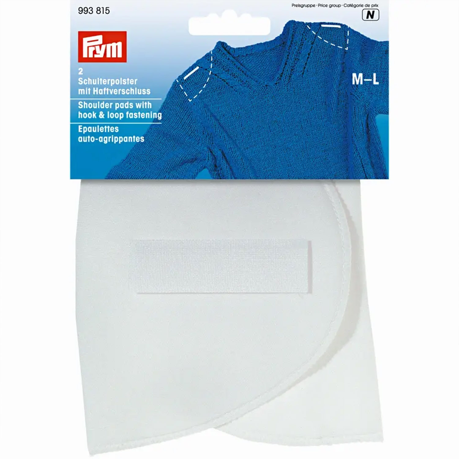 PRYM Epaulettes en demi-lune auto-agrippantes M-L - 2 pièces-0 PRYM Epaulettes en demi-lune auto-agrippantes M-L - 2 pièces-0
