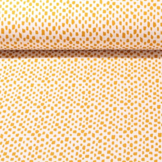 Mousseline de coton - Traits écru ocre - Structure lisse
