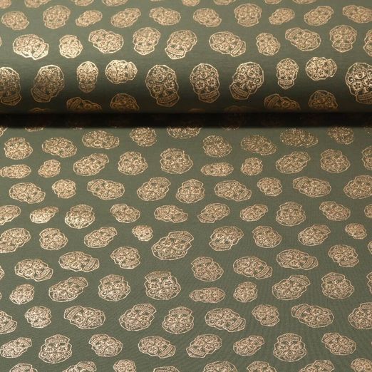 Jersey - Foilprint Totenkopf Grün Gold