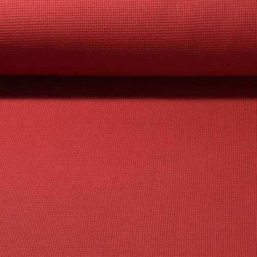 Jersey gaufré double couche Sonja - Rouge brique uni