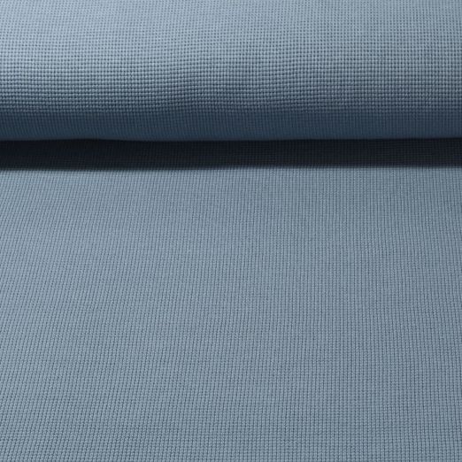 Jersey gaufré double couche Sonja - bleu denim uni