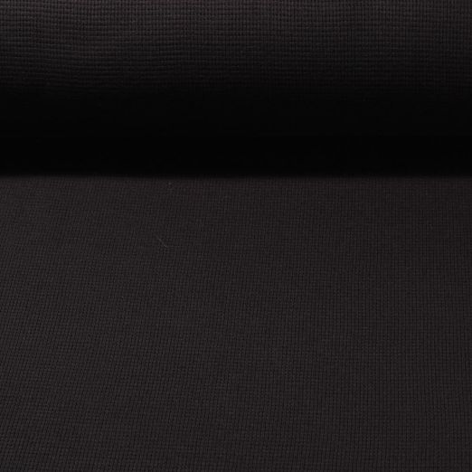 Jersey gaufré double couche Sonja - Noir uni