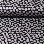 Tissu habillement - Pois Bleu marine Blanc cassé