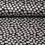 Tissu habillement - Pois Noirs Gris