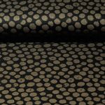 Tissu habillement - Pois Noirs Vert olive