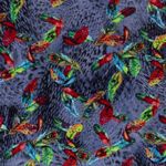 Modestoff - Bunte Federn Blau Modestoff - Bunte Federn Blau