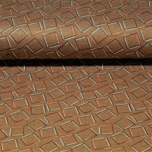Tissu habillement - Carrés Brun clair