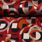 Tissu habillement  - Mélange de formes - rouge