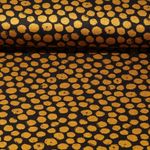 Tissu habillement  - Pois - curry noir