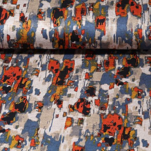 Tissu habillement - Tâches de couleur Bleu
