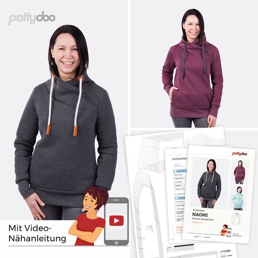 Sweatshirt - Naomi - Papier-Schnittmuster