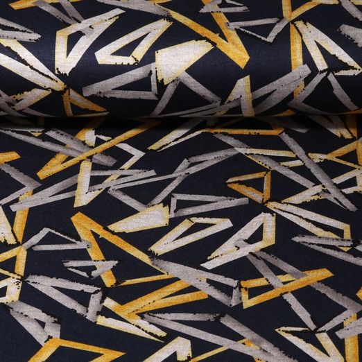 Modestoff - 3D Dreiecke Navy Gelb