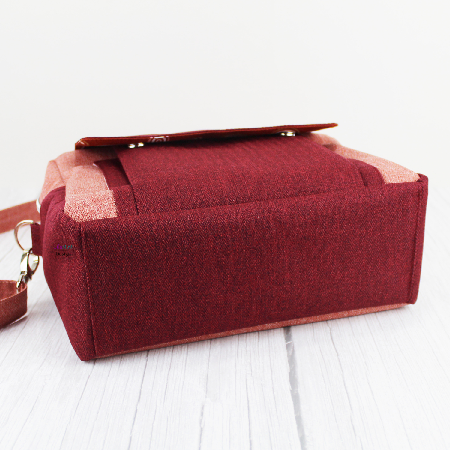 Rucksack- und Taschenstoff Simon - Herringbone Bordeaux Melange-1 Rucksack- und Taschenstoff Simon - Herringbone Bordeaux Melange-1