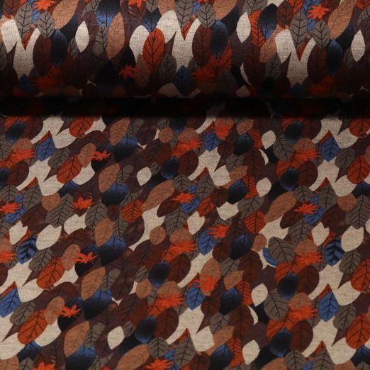 Tissu d'habillement  - Feuilles d'automne - brun