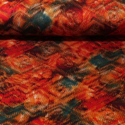 Tissu d'habillement  - Batik zigzag - rouge