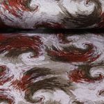 Tissu d'habillement  - vagues d'eau - rouge rouille