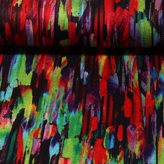 Modestoff - Bunte Striche Schwarz
